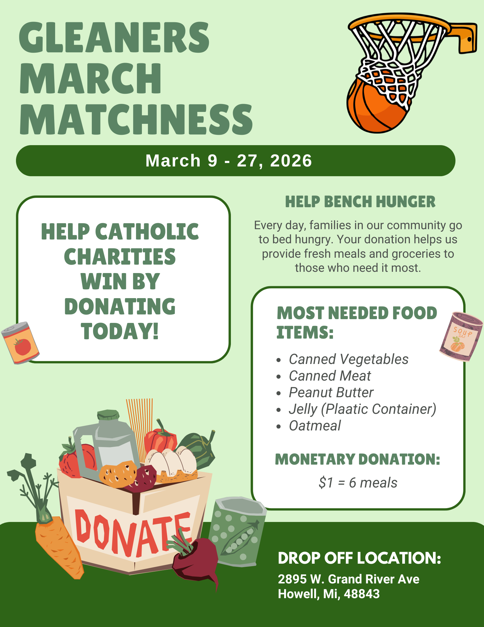 Yellow Playful Food Donation Flyer